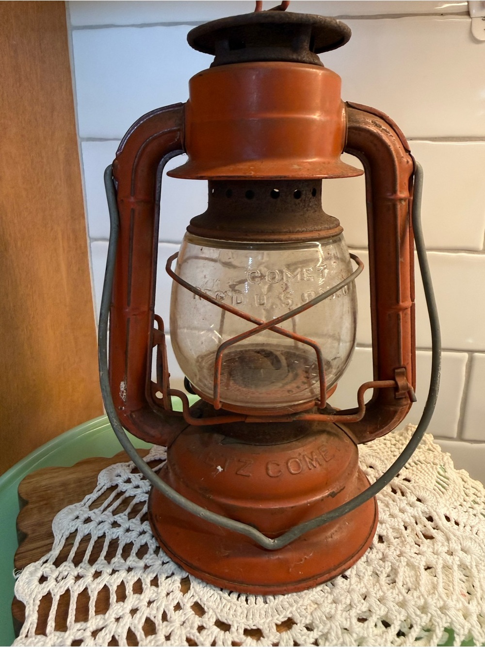 Vintage  Kerosene Lantern -Rustic Home Accent